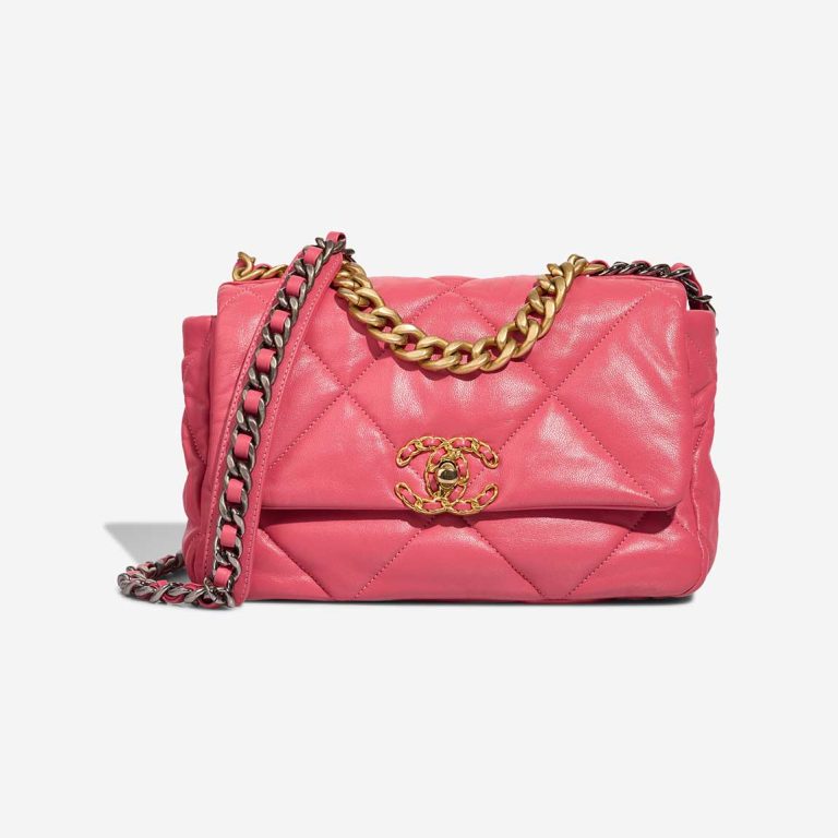 Chanel 19 Flap Bag Lamb Pink Front | Sell your designer bag
