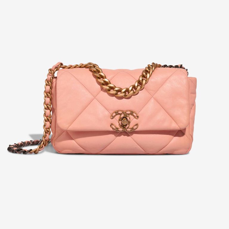 Chanel 19 Flap Bag Lamb Pink Front | Sell your designer bag