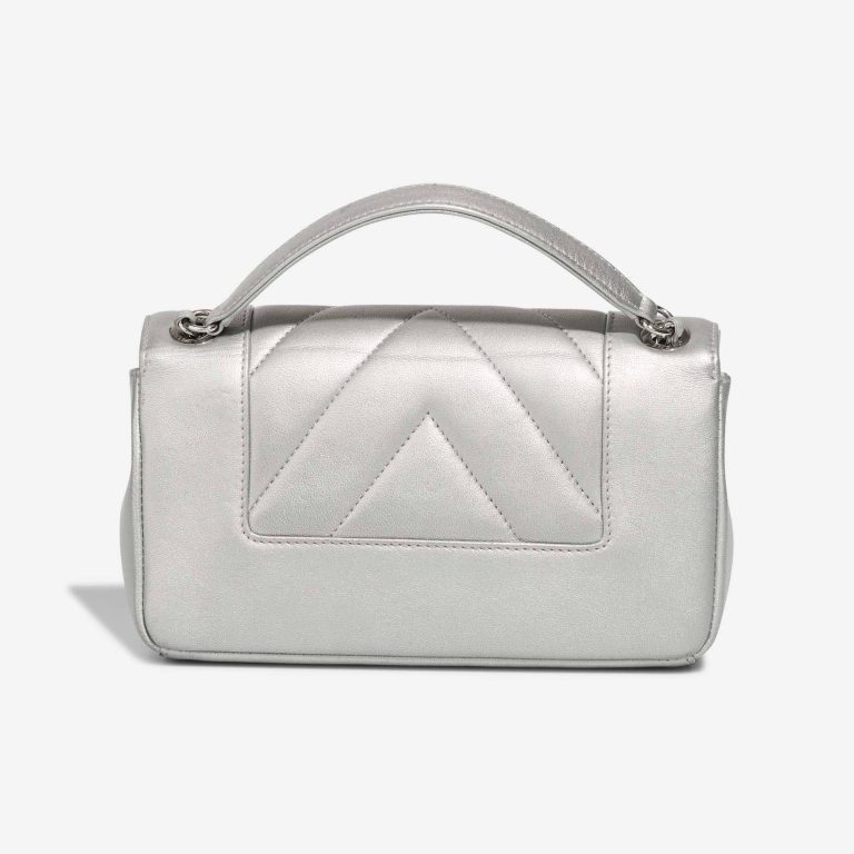 Chanel Mademoiselle Flap Bag Small Goatskin Chevron Silver | Sell your designer bag