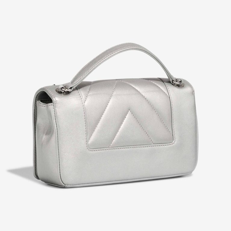 Chanel Mademoiselle Flap Bag Small Goatskin Chevron Silver | Sell your designer bag