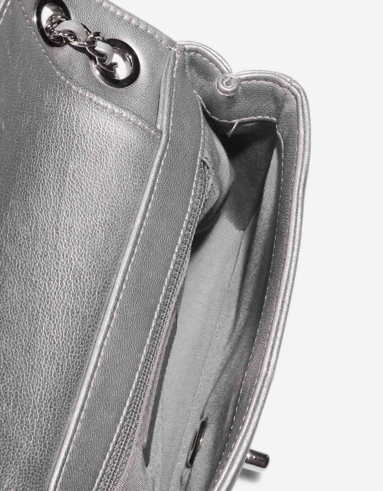 Chanel Mademoiselle Flap Bag Small Goatskin Chevron Silver Inside | Sell your designer bag