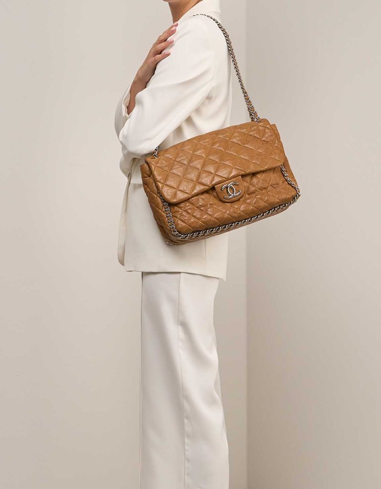 Chanel Chain Around Large Brown on Model | Sell your designer bag