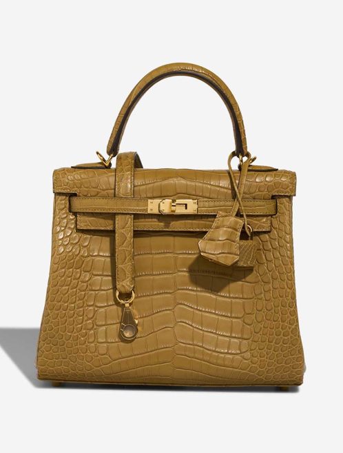 Hermès Kelly 25 Matte Alligator Kraft / Mimosa Front | Sell your designer bag