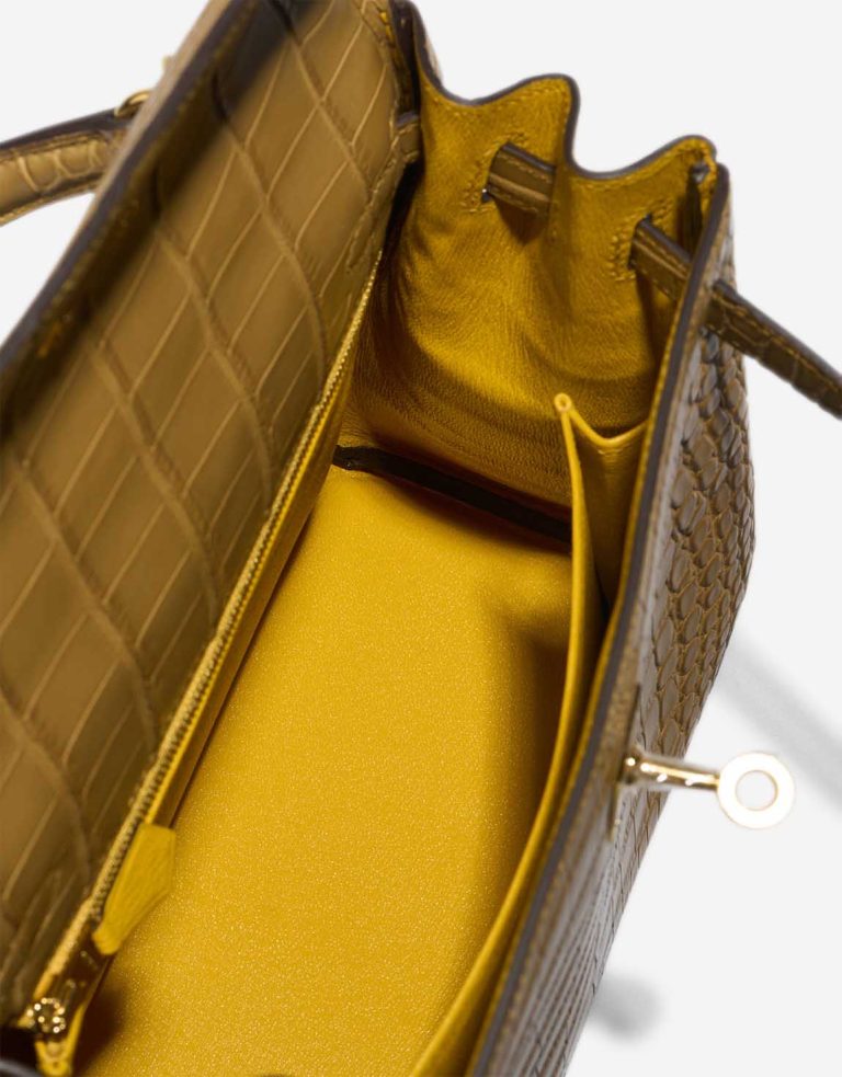 Hermès Kelly 25 Matte Alligator Kraft / Mimosa Inside | Sell your designer bag