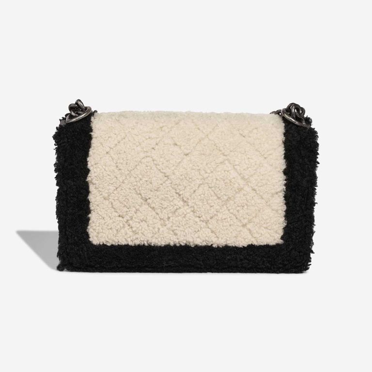 Chanel Boy Old Medium Shearling / Calf White / Black | Sell your designer bag