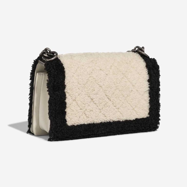 Chanel Boy Old Medium Shearling / Calf White / Black | Sell your designer bag