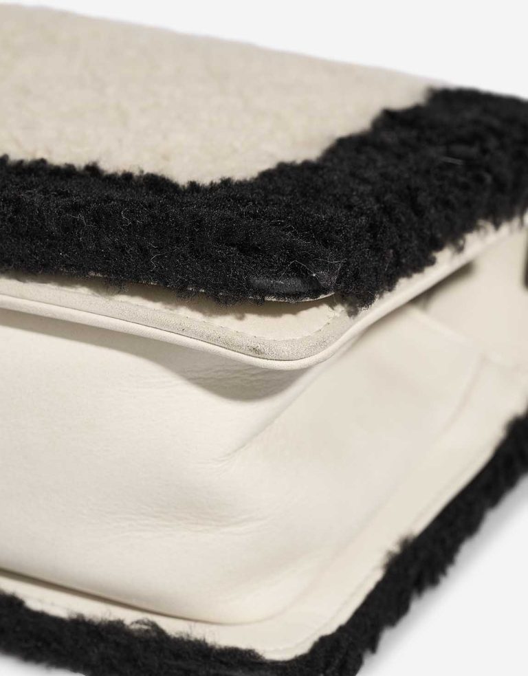 Chanel Boy Old Medium Shearling / Calf White / Black Signs of wear | Sell your designer bag