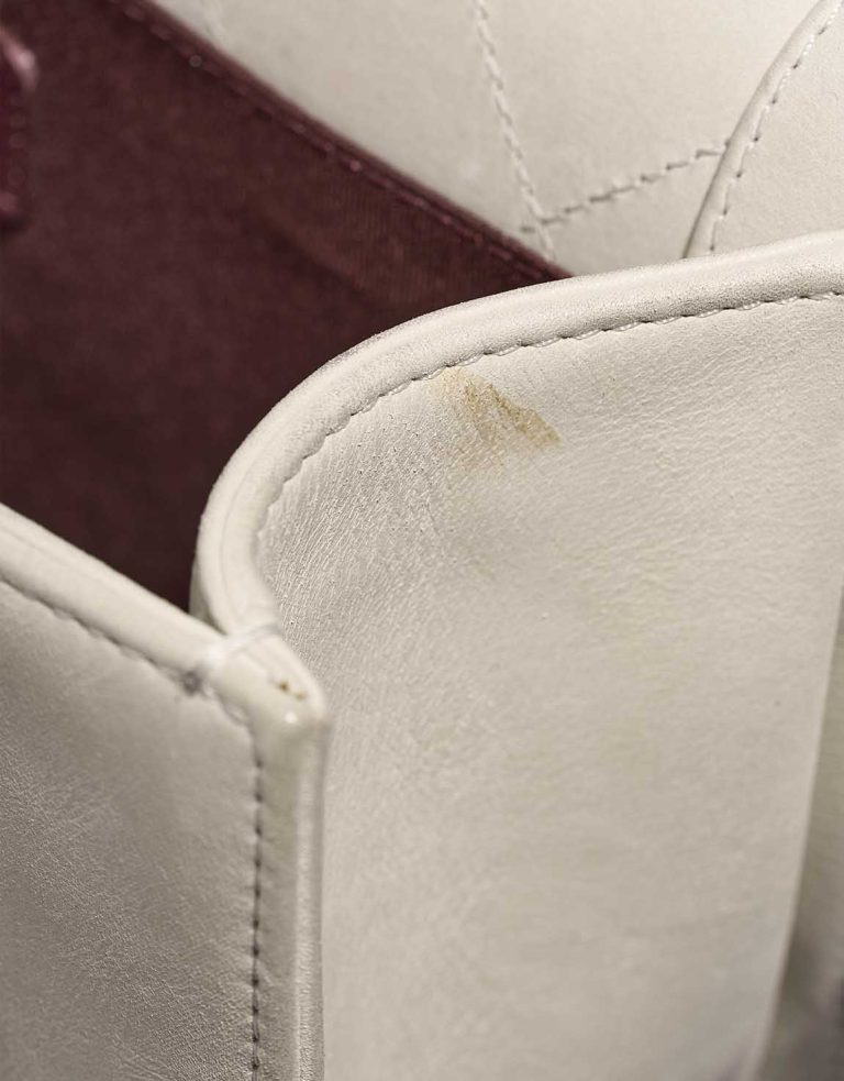 Chanel Boy Old Medium Shearling / Calf White / Black Signs of wear | Sell your designer bag