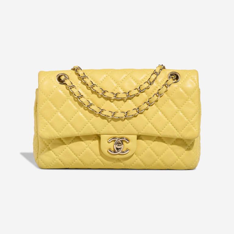 Chanel Timeless Medium Lamb Yellow Front | Sell your designer bag