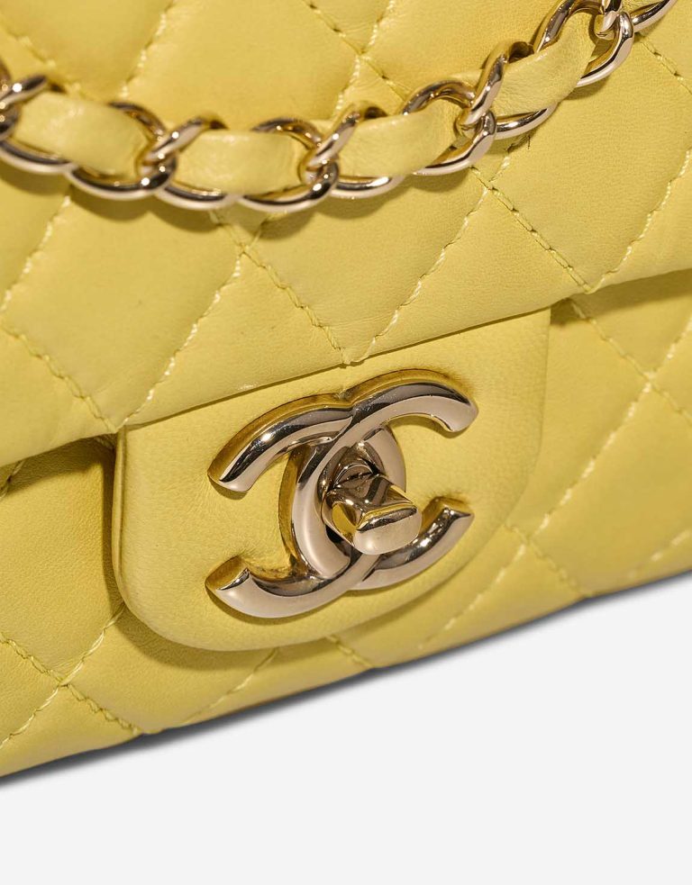 Chanel Timeless Medium Lamb Yellow Closing System | Sell your designer bag