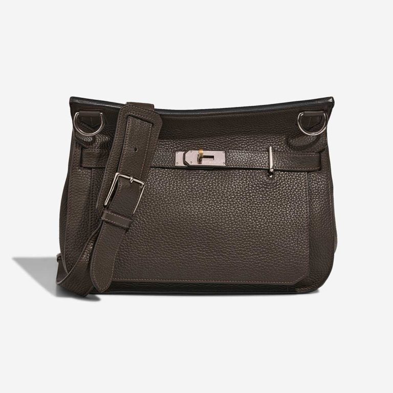 Hermès Jypsière 34 Taurillon Clémence Vert Bronze Front | Sell your designer bag