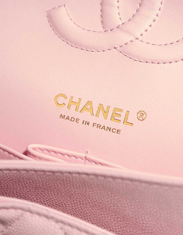 Chanel Timeless Medium Caviar Pink Logo | Sell your designer bag