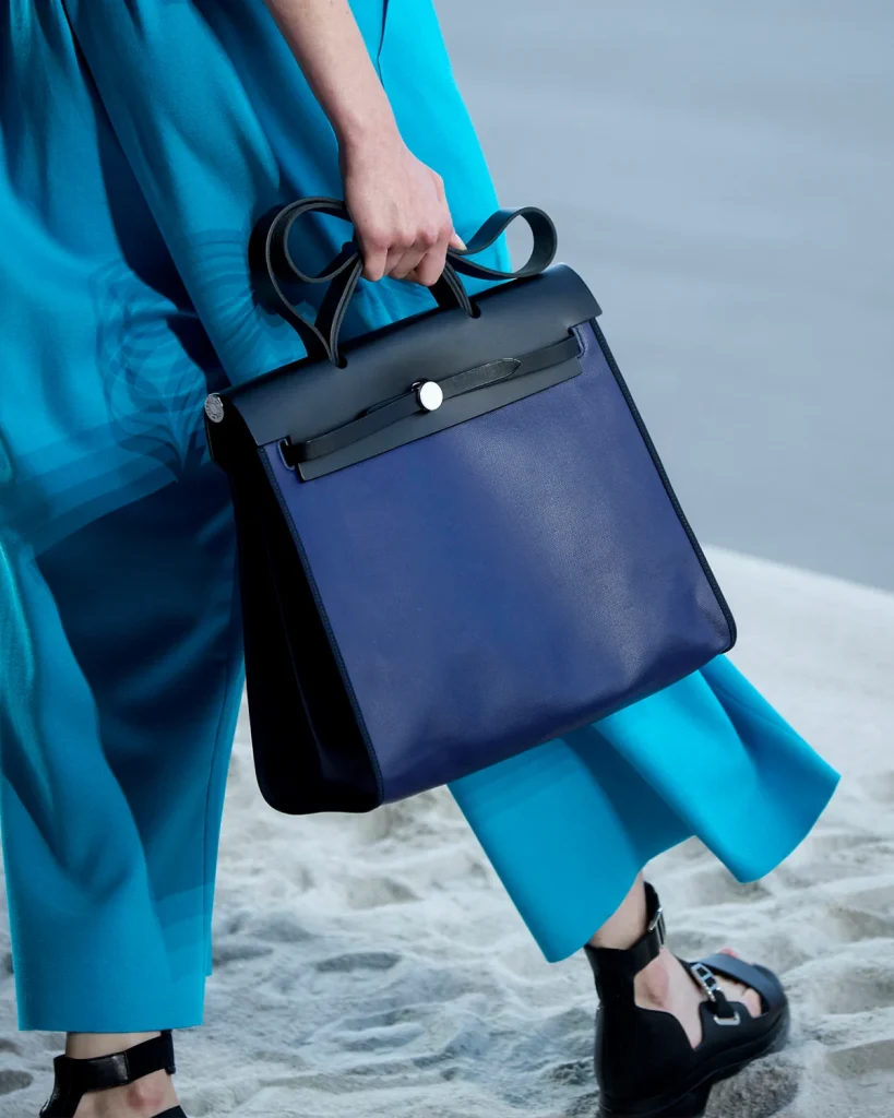 An Hermès Herbag on the runway of SS19. Image: Launchmetrics Spotlight