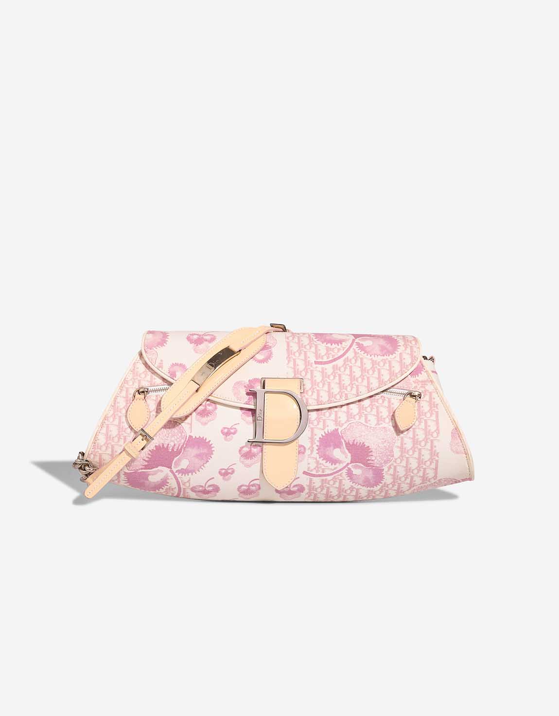 Dior Cherry Blossom Shoulder Bag Canvas White / Pink | SACLÀB