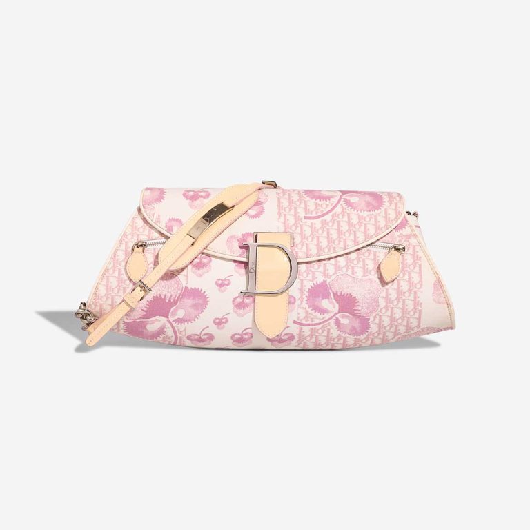 Dior Cherry Blossom Shoulder Bag Canvas White / Pink Front | Sell your designer bag