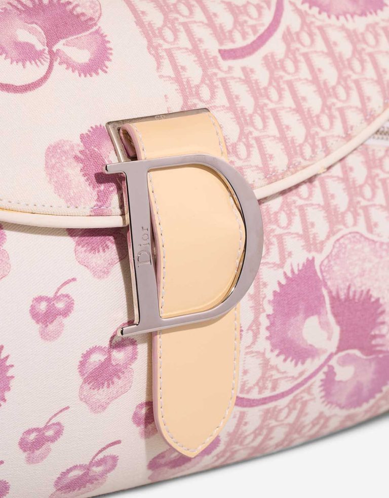 Dior Cherry Blossom Shoulder Bag Canvas White / Pink Closing System | Sell your designer bag