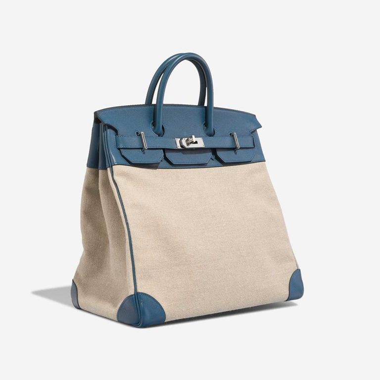 Hermès Haut à Courroies 50 Toile / Veau Evergrain Colvert / Naturel | Sell your designer bag