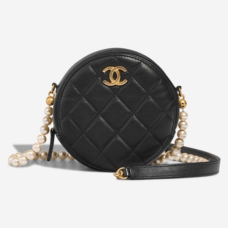 Chanel Round Clutch Calf Black Front | Sell your designer bag