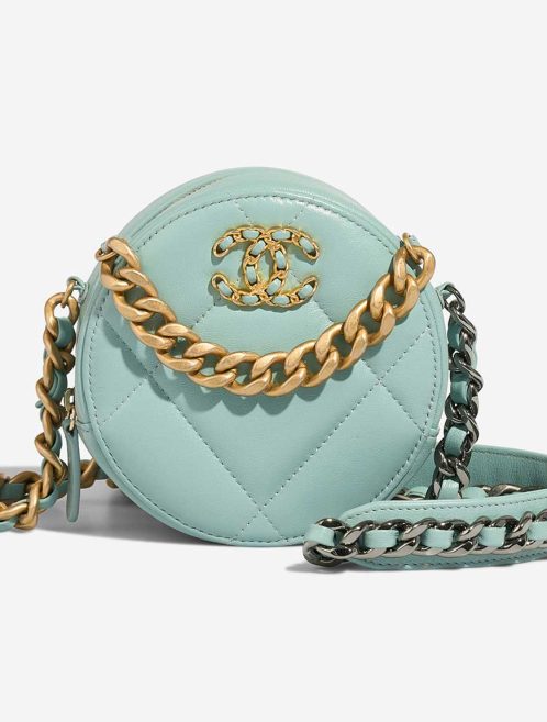 Chanel 19 Round Clutch Lamb Blue Front | Sell your designer bag