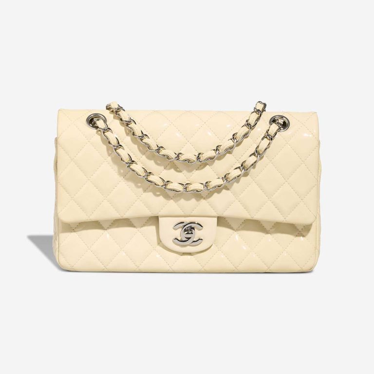 Chanel Timeless Medium Patent White Front | Sell your designer bag