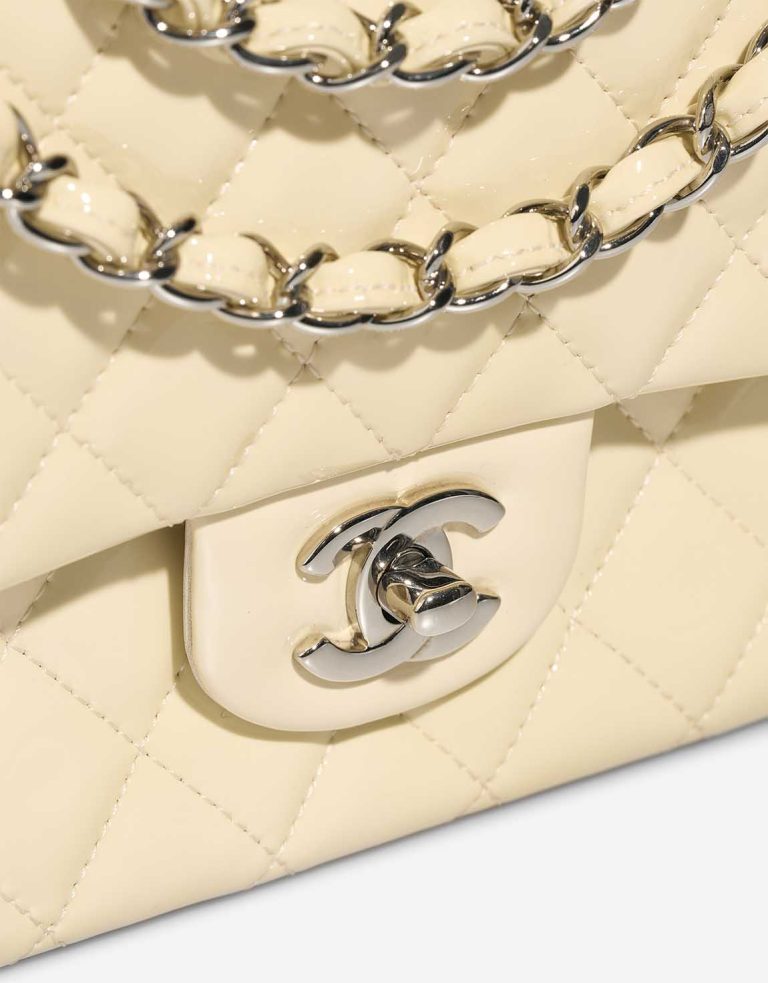 Chanel Timeless Medium Patent White Closing System | Sell your designer bag