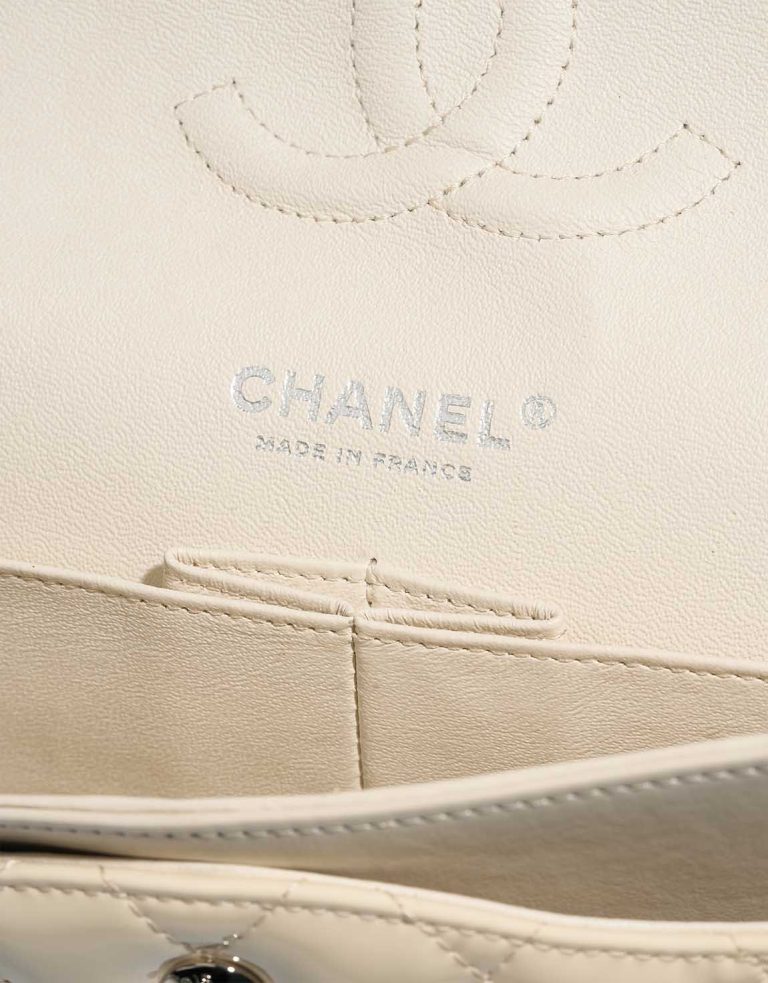 Chanel Timeless Medium Patent White Logo | Sell your designer bag