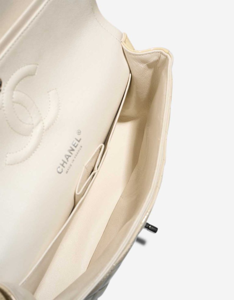 Chanel Timeless Medium Patent White Inside | Sell your designer bag