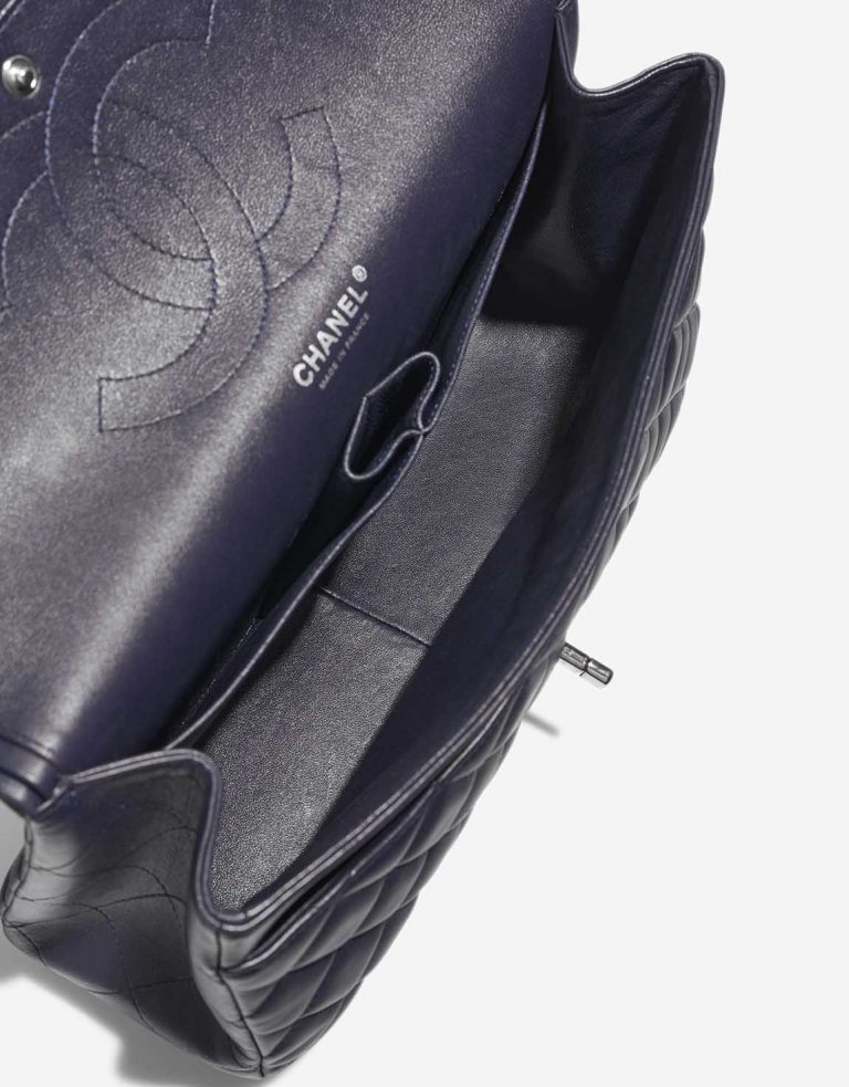 Chanel Timeless Jumbo Lamb Dark Blue Inside | Sell your designer bag