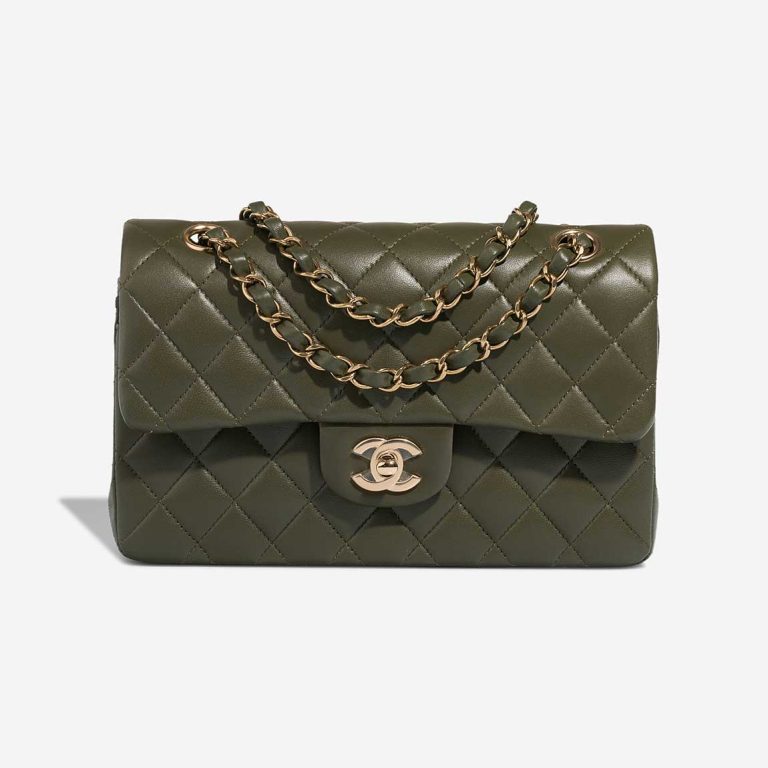 Chanel Timeless Small Lamb Khaki Front | Sell your designer bag
