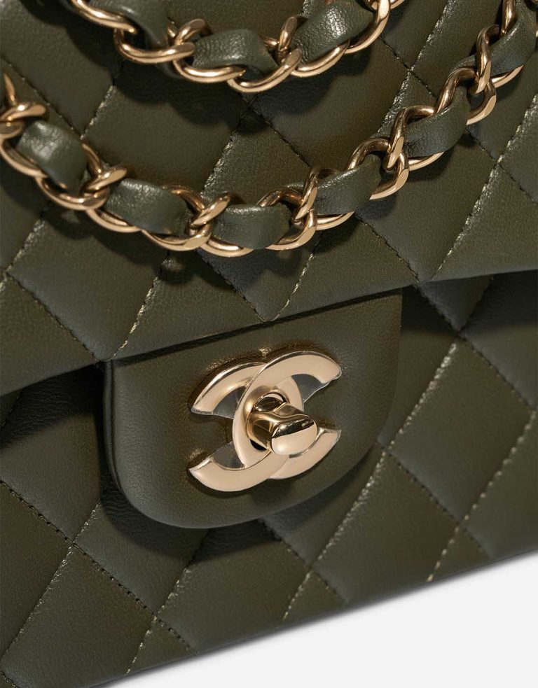 Chanel Timeless Small Lamb Khaki Closing System | Sell your designer bag