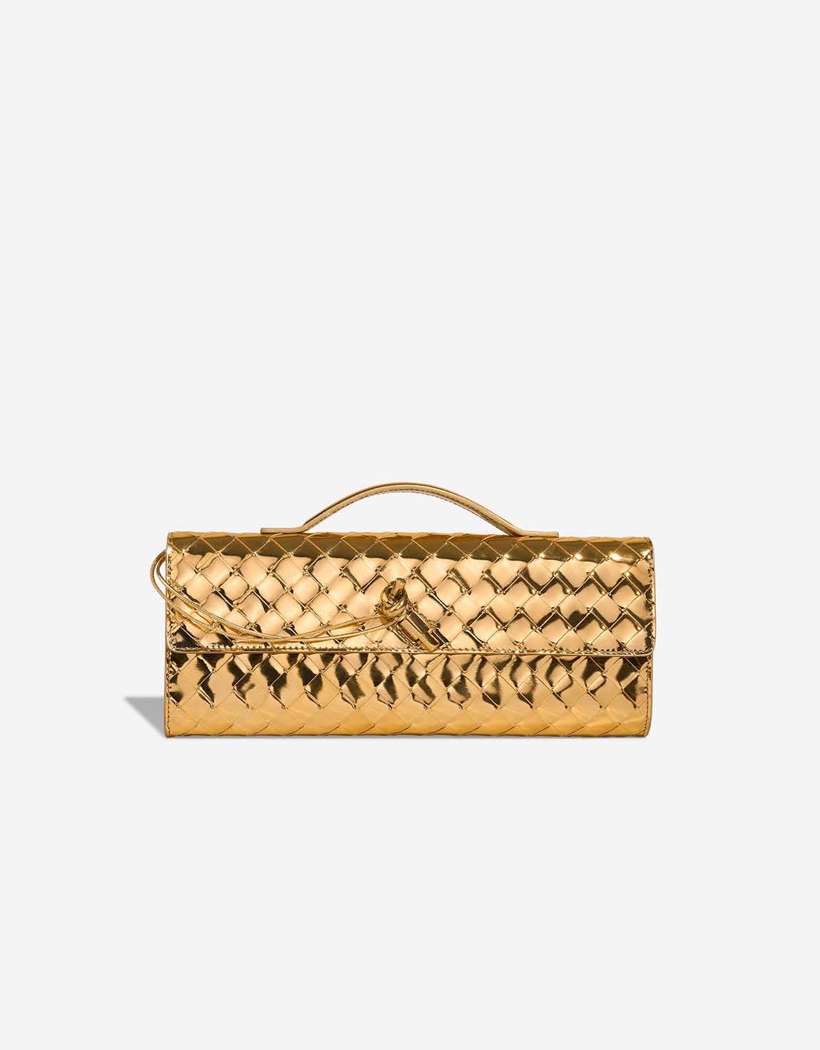 【国内発送関税込】【BOTTEGA VENETA】Clutch Andiamo バッグ Bottega Veneta Andiamo Clutch Patent Metallic Gold | SACLÀB
