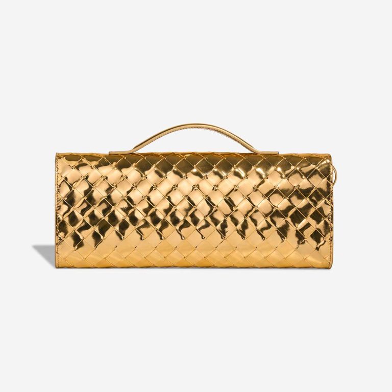Bottega Veneta Andiamo Clutch Patent Metallic Gold | Sell your designer bag