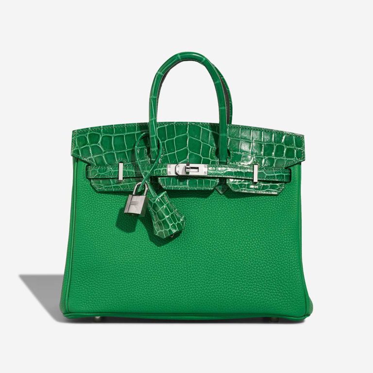 Hermès Birkin 25 Niloticus Crocodile / Togo Bambou / Vert Cactus Front | Sell your designer bag