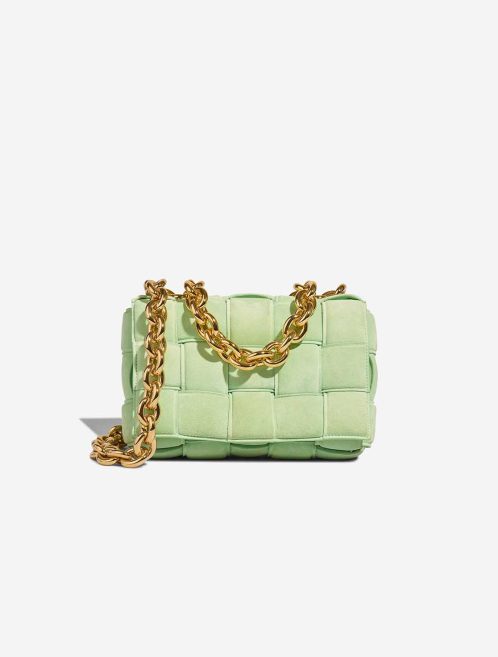 Bottega Veneta Cassette Suede Light Green Front | Sell your designer bag