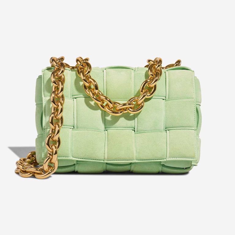 Bottega Veneta Cassette Suede Light Green Front | Sell your designer bag