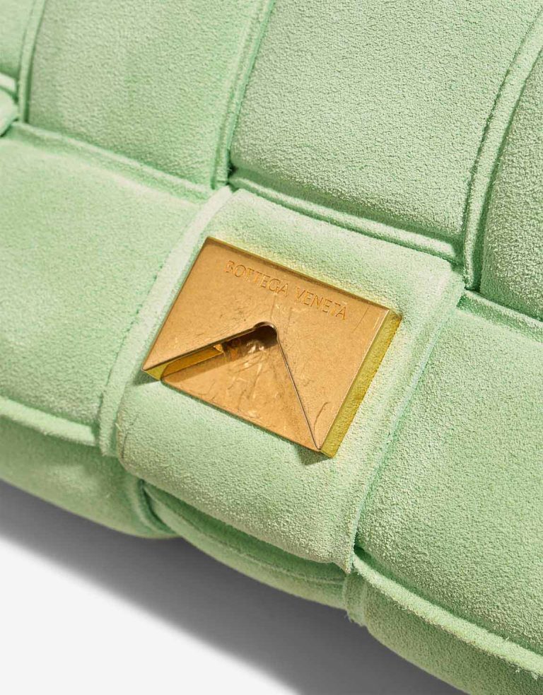 Bottega Veneta Cassette Suede Light Green Closing System | Sell your designer bag