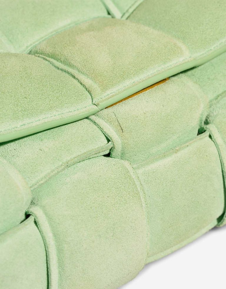 Bottega Veneta Cassette Suede Light Green Signs of wear | Sell your designer bag