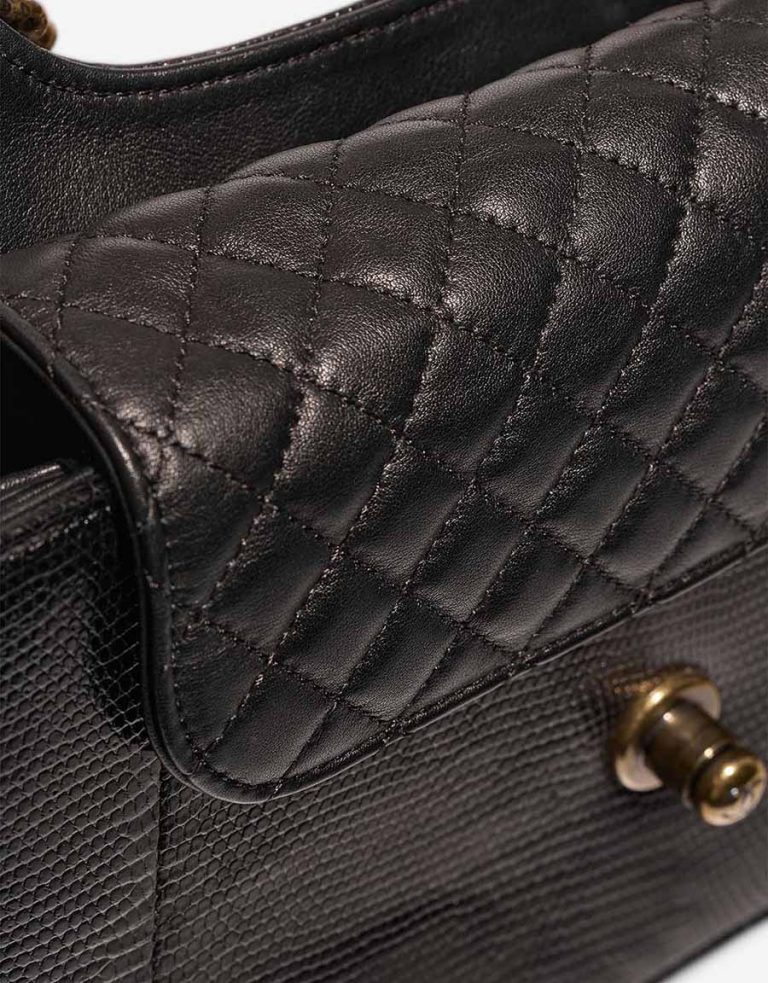 Chanel Timeless Flap Bag Medium Lizard / Lamb Brown Closing System | Sell your designer bag