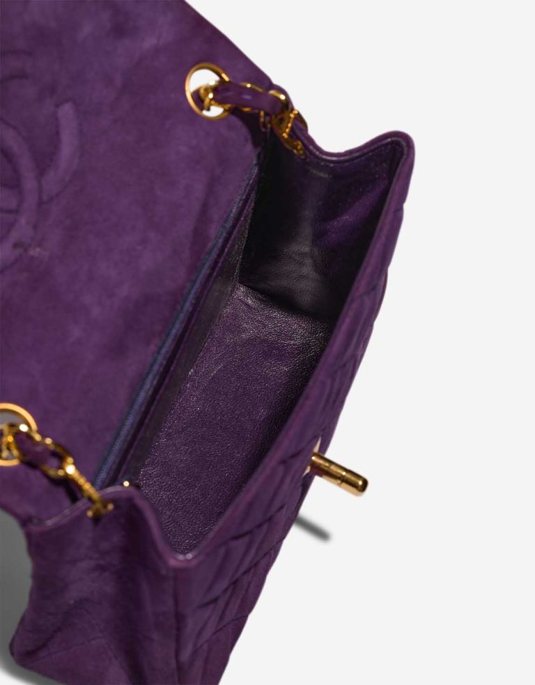 Chanel Timeless Mini Square Suede Violet Inside | Sell your designer bag