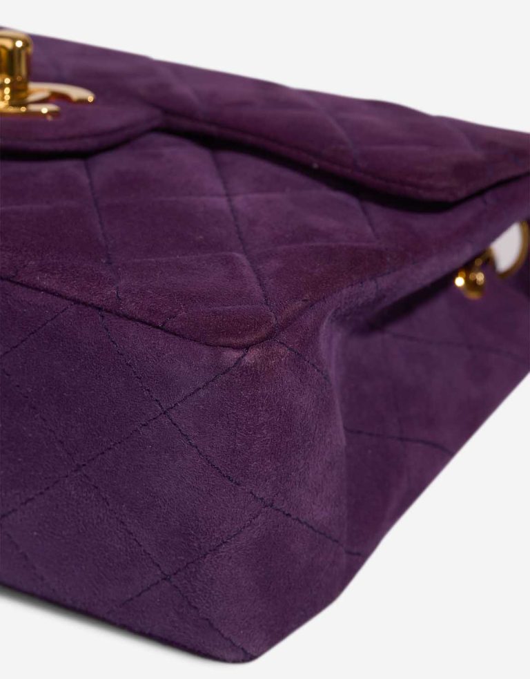 Chanel Timeless Mini Square Suede Violet Signs of wear | Sell your designer bag