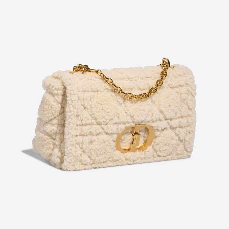 Dior Caro Medium Shearling / Suede White / Brown | Sell your designer bag