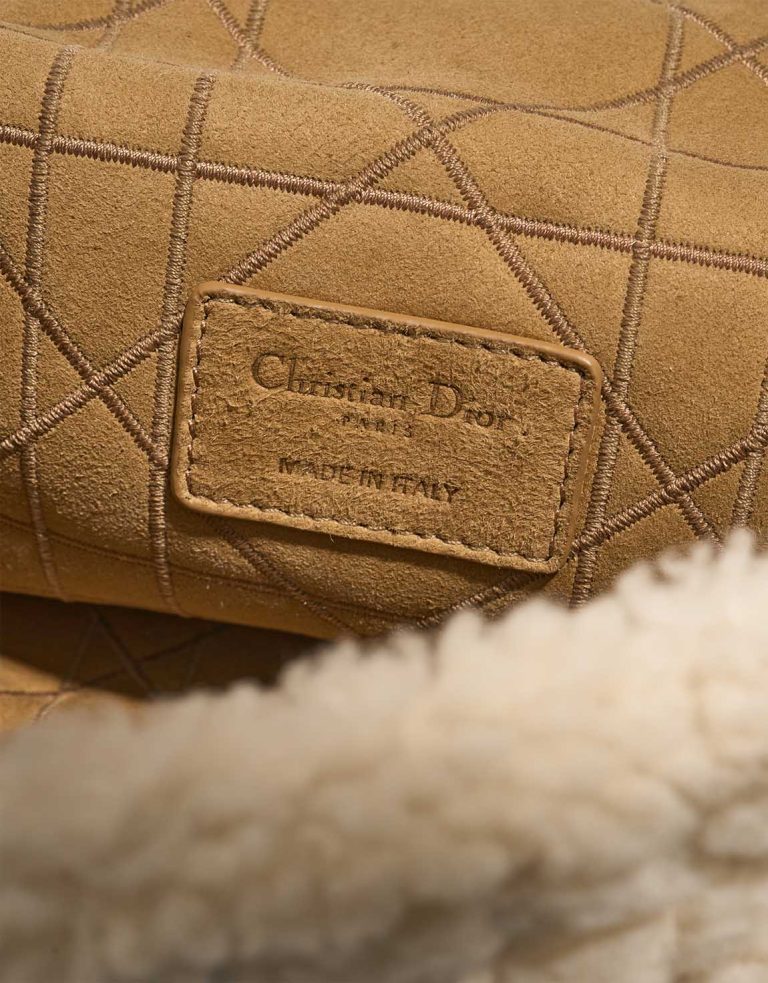 Dior Caro Medium Shearling / Suede White / Brown Logo | Sell your designer bag