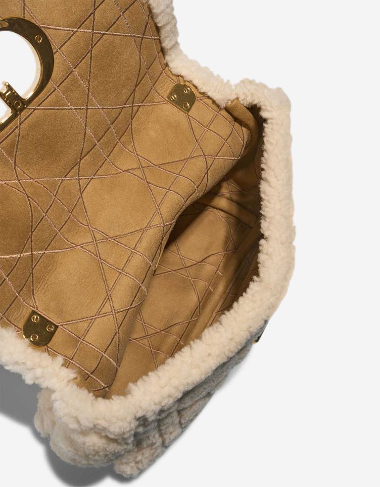 Dior Caro Medium Shearling / Suede White / Brown Inside | Sell your designer bag