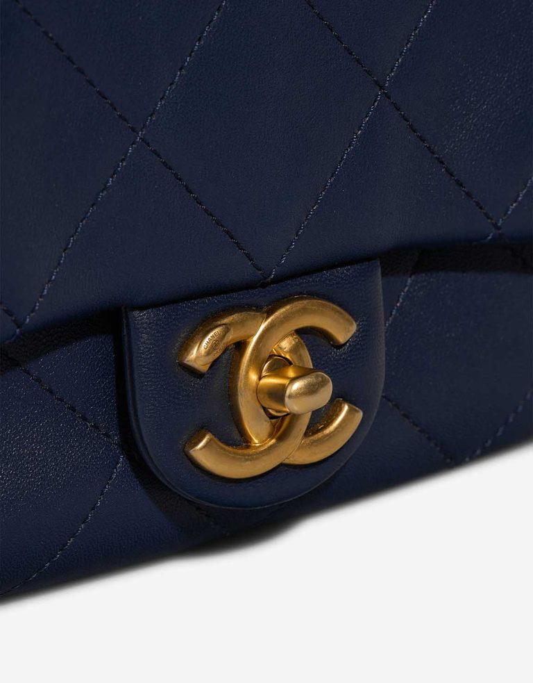 Chanel In The Loop Small Flap Bag Lamb Dark Blue Closing System | Sell your designer bag