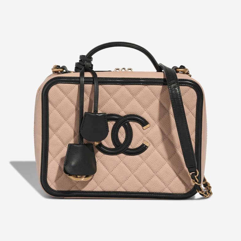 Chanel Vanity Large Caviar Beige / Black Front | Sell your designer bag