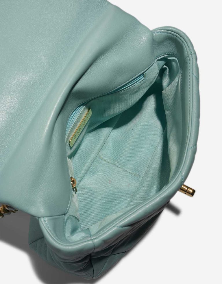 Chanel 19 Flap Bag Lamb Turquoise Inside | Sell your designer bag
