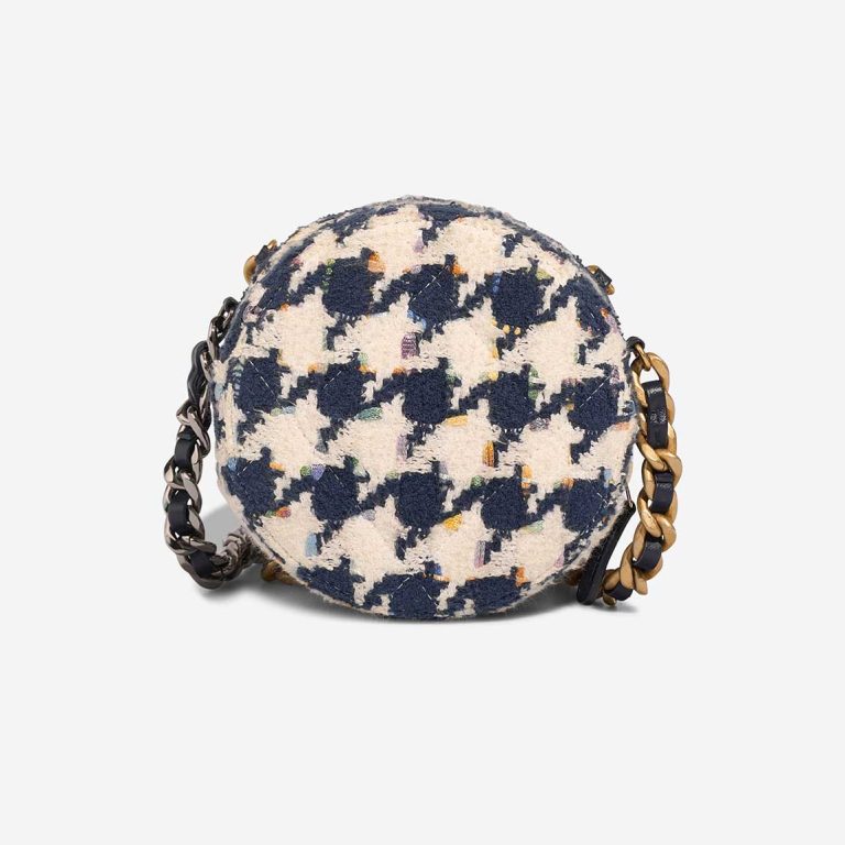 Chanel 19 Round Clutch Tweed White / Blue | Sell your designer bag