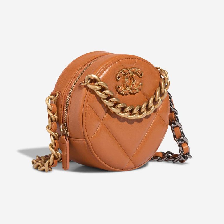 Chanel 19 Round Clutch Lamb Brown | Sell your designer bag