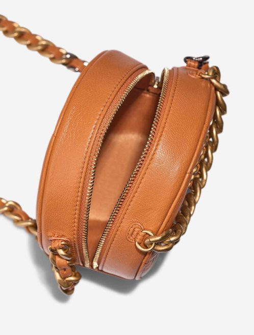 Chanel 19 Round Clutch Lamb Brown Inside | Sell your designer bag