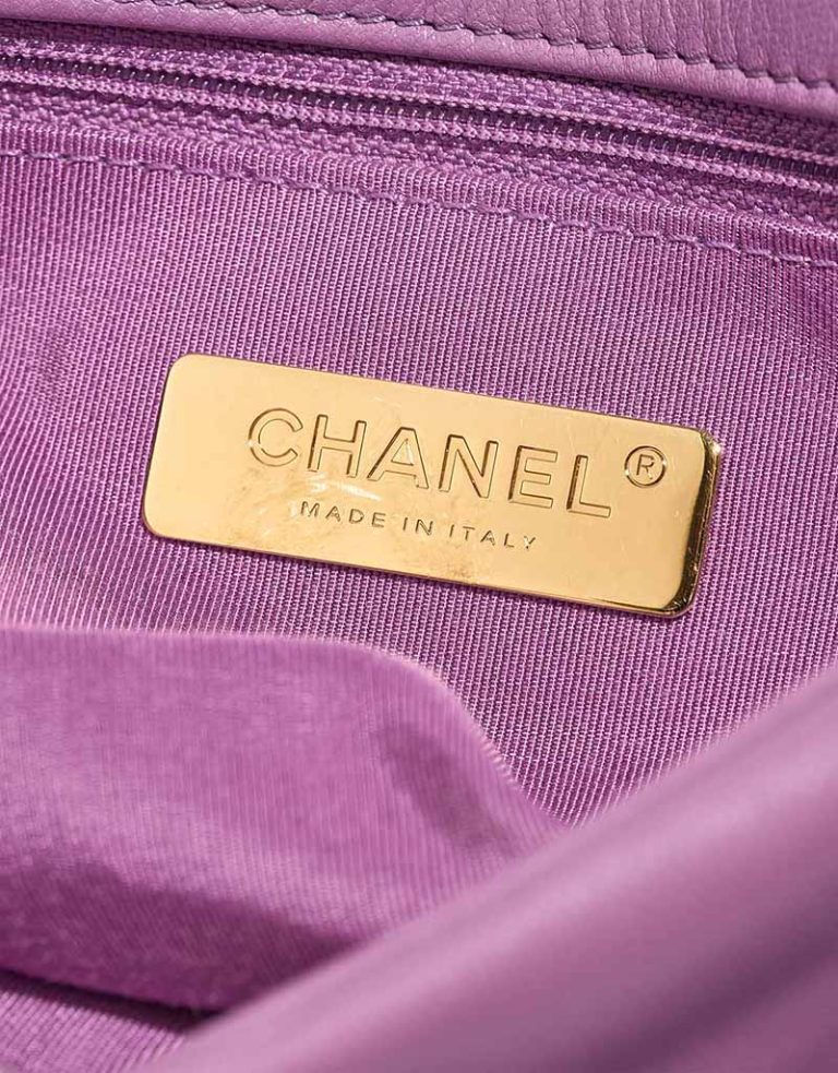 Chanel 19 Flap Bag Lamb Violet Logo | Sell your designer bag